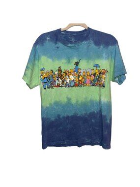 The Simpsons Tie-Dye T-Shirt Universal Studios Blue Green M